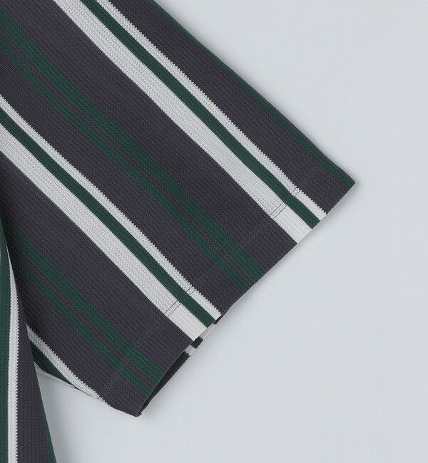 SHIPS「SHIPS: ハニカム ストライプ ショートスリーブ オープンカラー シャツ」|シャツ・ブラウス|