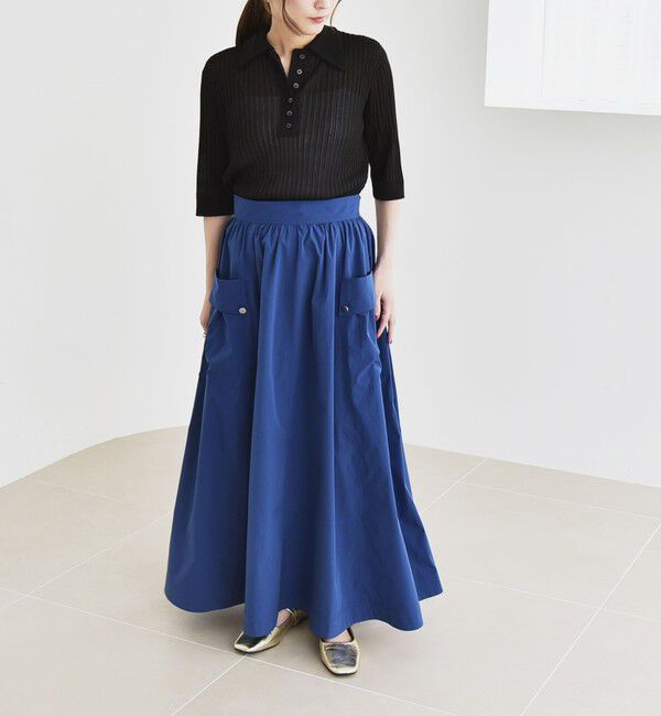 quaranciel「quaranciel:〈洗濯機可能〉タイプライター ギャザー フレア ポケット スカート」|スカート|