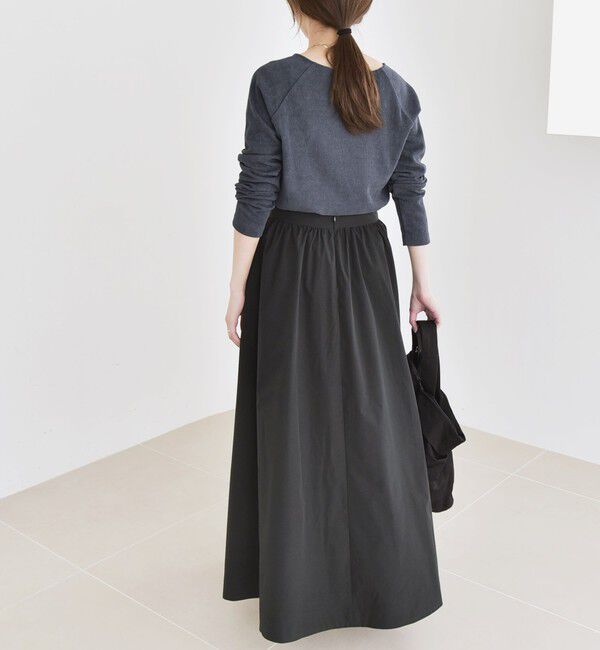 quaranciel「quaranciel:〈洗濯機可能〉ポリエステル ベロア スクエア ネック プルオーバー」|Tシャツ・カットソー|