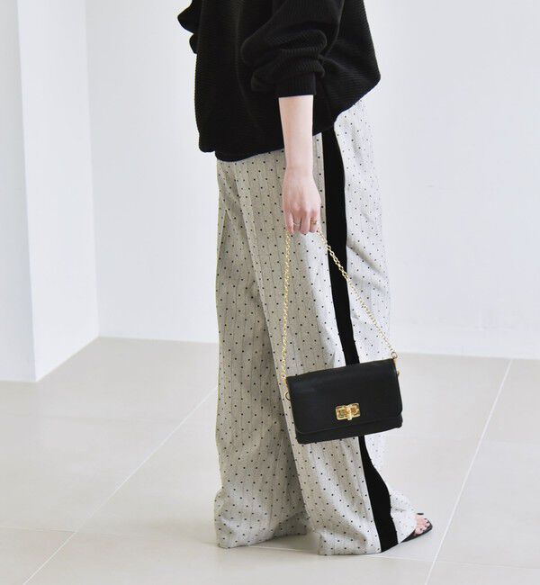 quaranciel「quaranciel:〈洗濯機可能〉フロッキー ドット ストライプ ライン イージー パンツ」|その他|