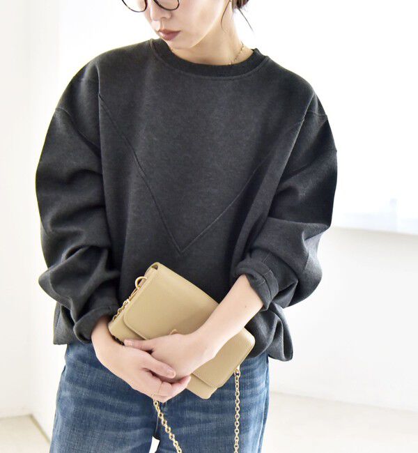 quaranciel「quaranciel:〈洗濯機可能〉ポンチ Vヨークバルーン スウェット プルオーバー」|スウェット・ジャージ|ダークグレー