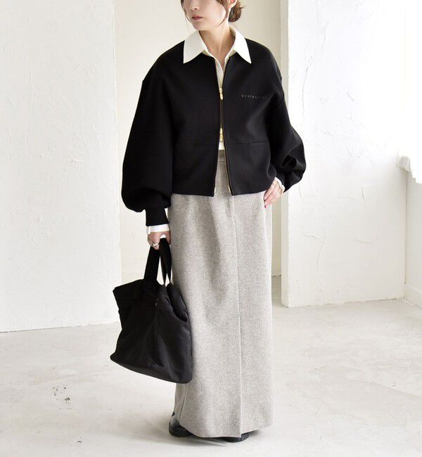 quaranciel「quaranciel:〈洗濯機可能〉ポンチ ロゴプリント スウェット ジップ ブルゾン カーディガン」|スウェット・ジャージ|