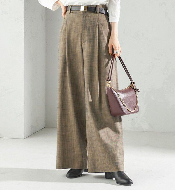 SHIPS for women「〈手洗い可能〉シャンブレー ポケット デザイン ワイド パンツ」|スラックス|