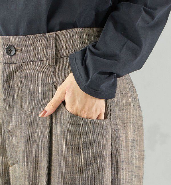 SHIPS for women「〈手洗い可能〉シャンブレー ポケット デザイン ワイド パンツ」|スラックス|