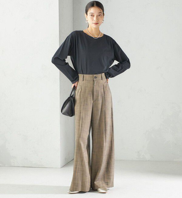 SHIPS for women「〈手洗い可能〉シャンブレー ポケット デザイン ワイド パンツ」|スラックス|