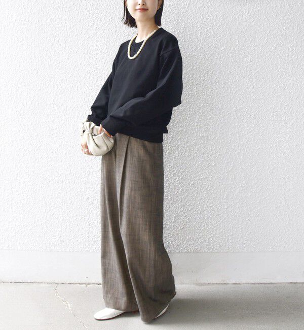 SHIPS for women「【WEB限定】〈手洗い可能〉パール調 ネックレス チャーム 付 ドルマン スウェット」|スウェット・ジャージ|