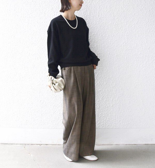 SHIPS for women「【WEB限定】〈手洗い可能〉パール調 ネックレス チャーム 付 ドルマン スウェット」|スウェット・ジャージ|