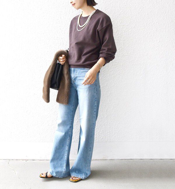 SHIPS for women「【WEB限定】〈手洗い可能〉パール調 ネックレス チャーム 付 ドルマン スウェット」|スウェット・ジャージ|