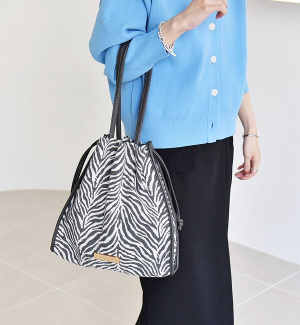 quaranciel「quaranciel: 2way アニマル パイピング 巾着 トートバッグ（A4対応）」|トートバッグ|