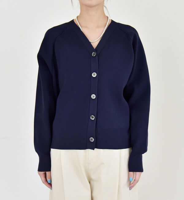 quaranciel「quaranciel:〈手洗い可能〉アゼ Vネック コンパクト ニット カーディガン」|カーディガン|