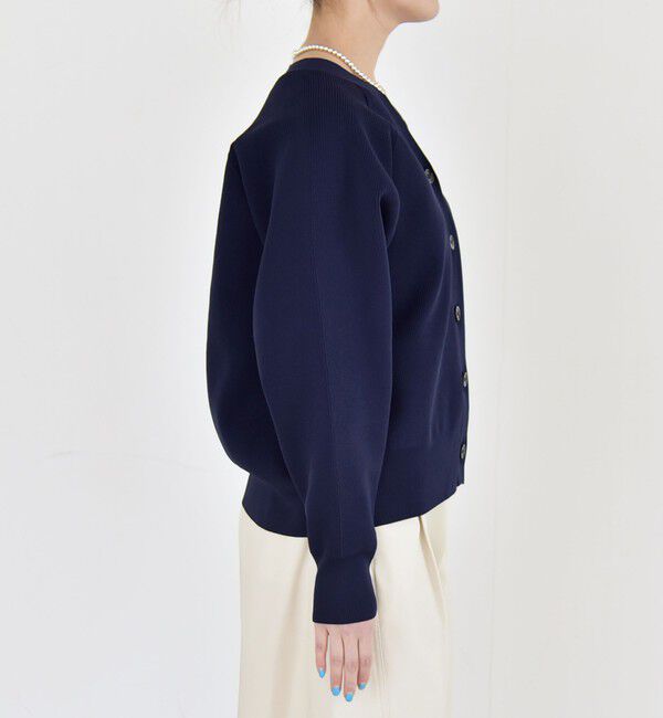 quaranciel「quaranciel:〈手洗い可能〉アゼ Vネック コンパクト ニット カーディガン」|カーディガン|