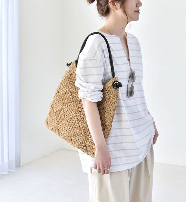 quaranciel「quaranciel:〈洗濯機可能〉ボーダー ビッグ スキッパー プルオーバー」|Tシャツ・カットソー|