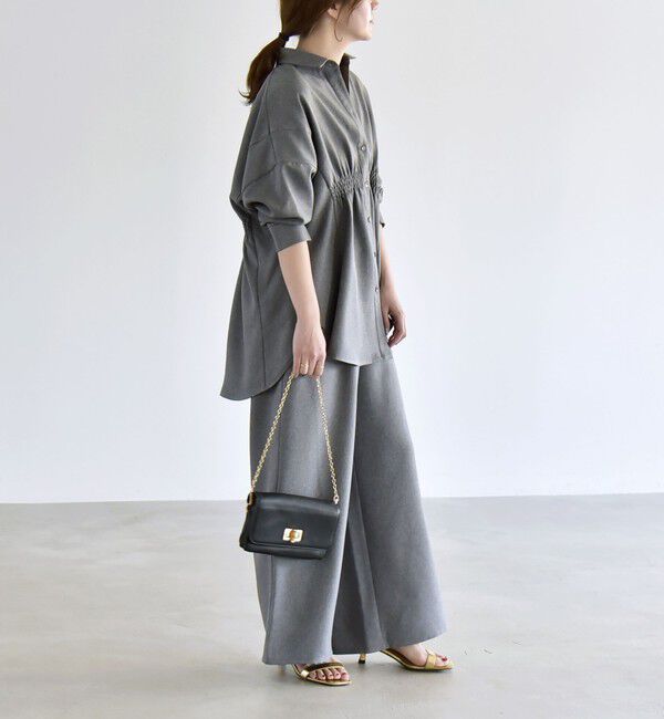 quaranciel「quaranciel:〈洗濯機可能〉ギャザー シャツ & イージー パンツ セットアップ」|その他|