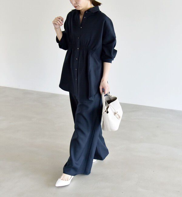 quaranciel「quaranciel:〈洗濯機可能〉ギャザー シャツ & イージー パンツ セットアップ」|その他|