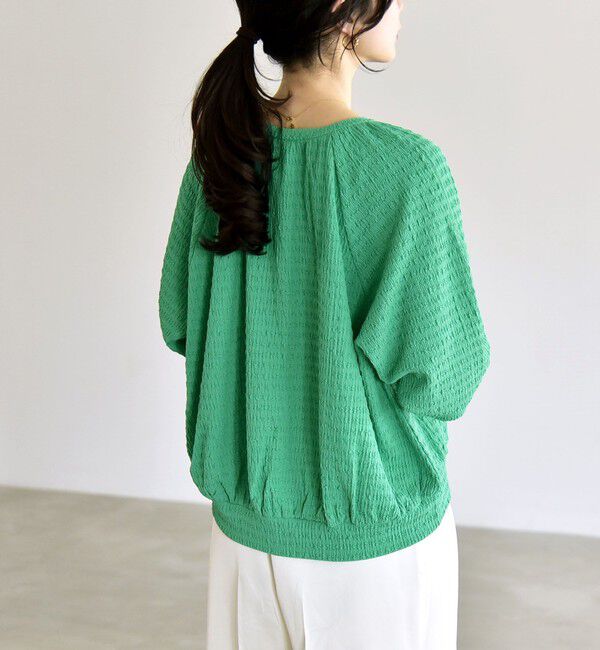 quaranciel「quaranciel:〈洗濯機可能〉ジャカード ジャージー クルーネック プルオーバー」|Tシャツ・カットソー|