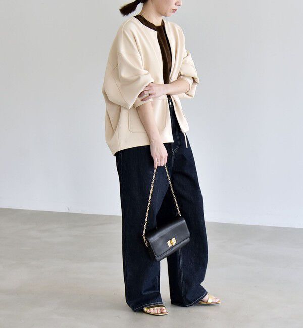 quaranciel「quaranciel:〈洗濯機可能〉ダンボール ノーカラー コンパクト ブルゾン」|ブルゾン・スタジャン|