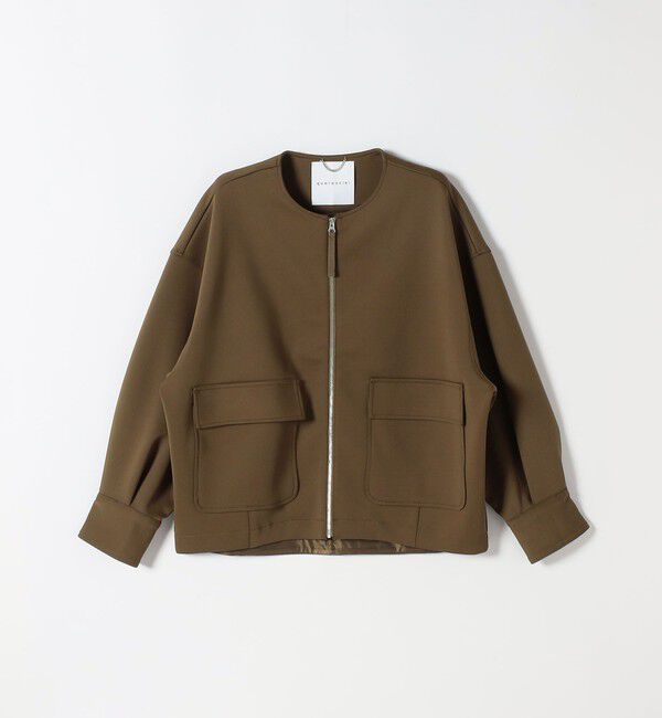 quaranciel「quaranciel:〈洗濯機可能〉ダンボール ノーカラー コンパクト ブルゾン」|ブルゾン・スタジャン|