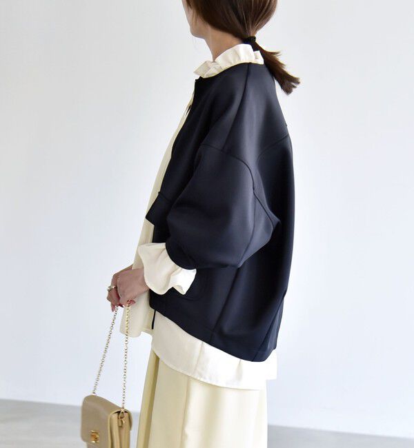 quaranciel「quaranciel:〈洗濯機可能〉ダンボール ノーカラー コンパクト ブルゾン」|ブルゾン・スタジャン|