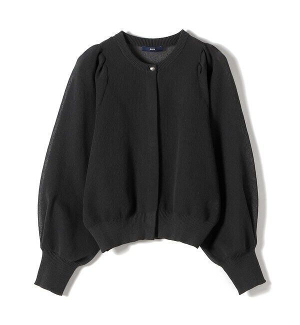 SHIPS for women「〈手洗い可能〉メランジ シアー パフ スリーブ カーディガン」|カーディガン|