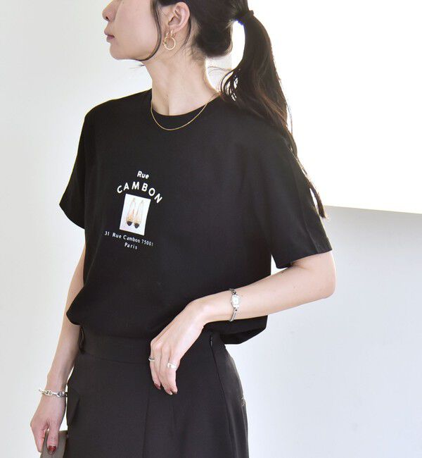 quaranciel「ANGE IN DISGUISE:〈手洗い可能〉コットン フォト & ロゴ TEE 26SS」|Tシャツ・カットソー|
