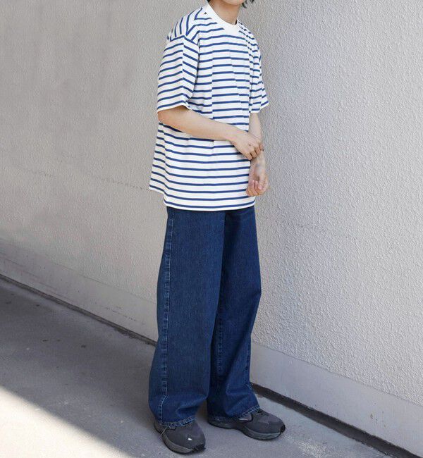 SHIPS any「SHIPS any:〈洗濯機可能〉デザイン リブ ベーシック ボーダー Tシャツ◆」|Tシャツ・カットソー|