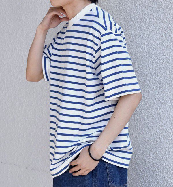 SHIPS any「SHIPS any:〈洗濯機可能〉デザイン リブ ベーシック ボーダー Tシャツ◆」|Tシャツ・カットソー|