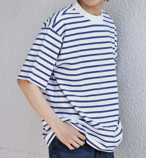 SHIPS any「SHIPS any:〈洗濯機可能〉デザイン リブ ベーシック ボーダー Tシャツ◆」|Tシャツ・カットソー|