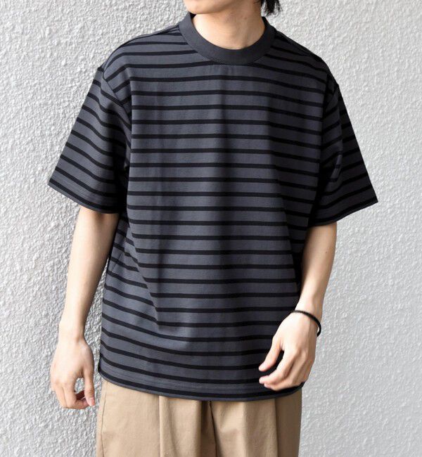 SHIPS any「SHIPS any:〈洗濯機可能〉デザイン リブ ベーシック ボーダー Tシャツ◆」|Tシャツ・カットソー|