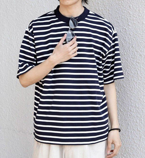 SHIPS any「SHIPS any:〈洗濯機可能〉デザイン リブ ベーシック ボーダー Tシャツ◆」|Tシャツ・カットソー|