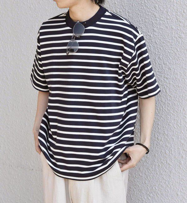 SHIPS any「SHIPS any:〈洗濯機可能〉デザイン リブ ベーシック ボーダー Tシャツ◆」|Tシャツ・カットソー|