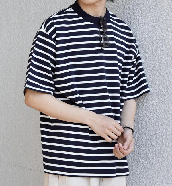 SHIPS any「SHIPS any:〈洗濯機可能〉デザイン リブ ベーシック ボーダー Tシャツ◆」|Tシャツ・カットソー|