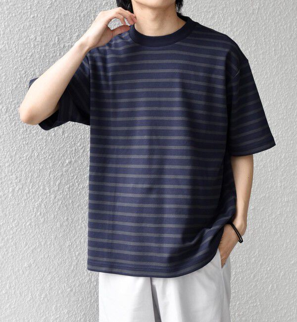 SHIPS any「SHIPS any:〈洗濯機可能〉デザイン リブ ベーシック ボーダー Tシャツ◆」|Tシャツ・カットソー|