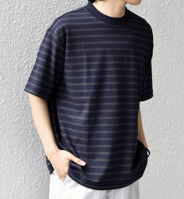 SHIPS any「SHIPS any:〈洗濯機可能〉デザイン リブ ベーシック ボーダー Tシャツ◆」|Tシャツ・カットソー|