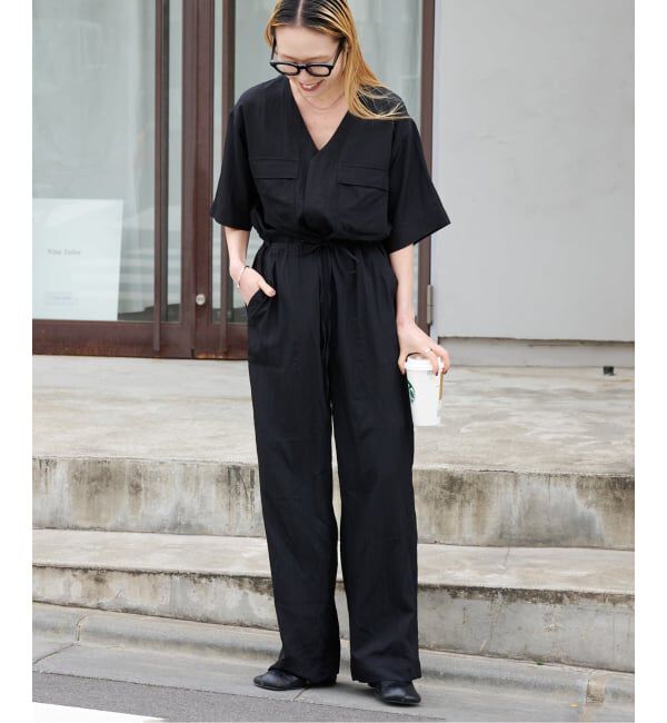 OUTDOOR PRODUCTS Usual Things「ダブルポケットVネックオールインワン」|オールインワン|