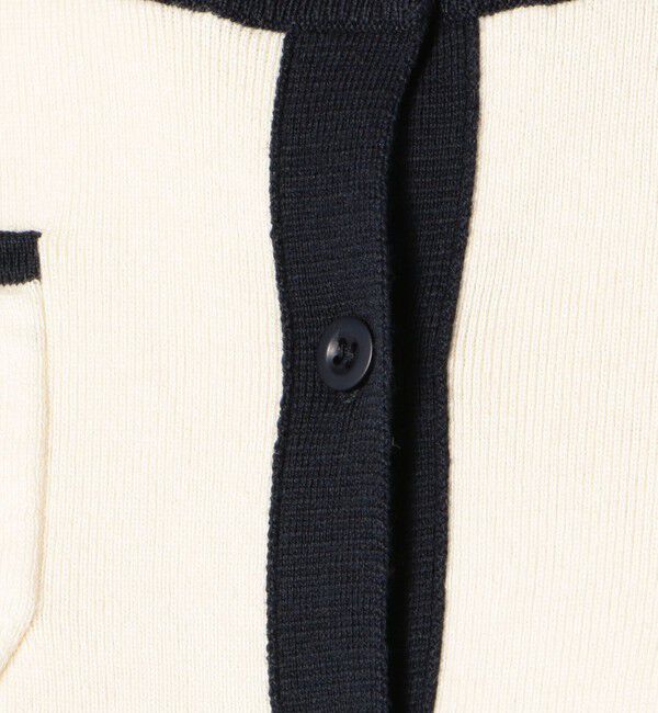 CABaN「コットンカシミヤ バイカラークルーネックカーディガン」|カーディガン|