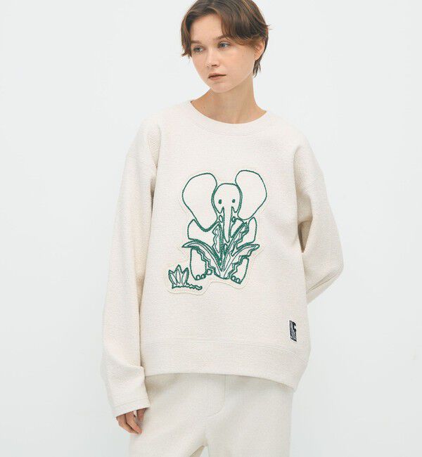 CABaN「CABaN ウールコットンダブルフェイス エンブロイダリープルオーバー」|スウェット・ジャージ|