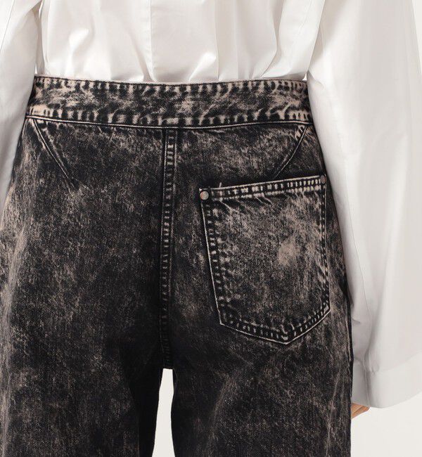 DES PRES「ケミカルウォッシュデニム ハイウエストラウンドパンツ」|デニム|