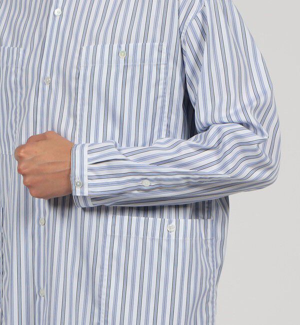 TOMORROWLAND MENS「コットン ストライプ マルチポケットシャツ」|シャツ・ブラウス|