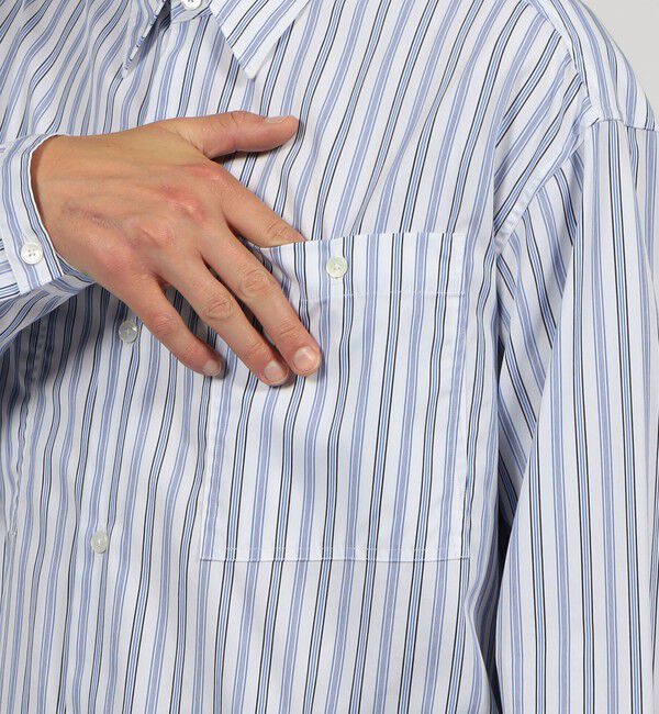 TOMORROWLAND MENS「コットン ストライプ マルチポケットシャツ」|シャツ・ブラウス|