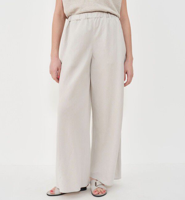 GALERIE VIE「リネンキュプラシルクコンパクト ワイドイージーパンツ」|その他|