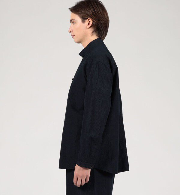 TOMORROWLAND MENS「コットンリネンシルク ダブルブレスト シャツジャケット」|ブルゾン・スタジャン|