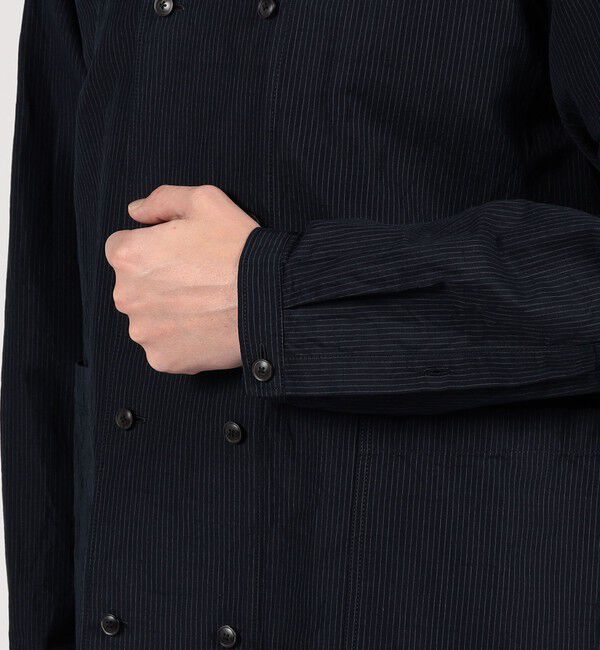 TOMORROWLAND MENS「コットンリネンシルク ダブルブレスト シャツジャケット」|ブルゾン・スタジャン|