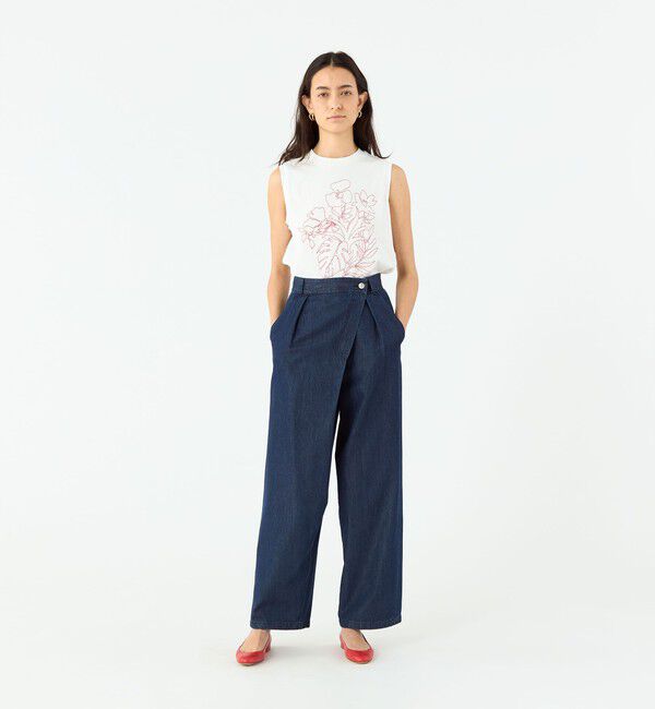 MACPHEE「ボタニカルエンブロイダリー ノースリーブプルオーバー」|タンクトップ|