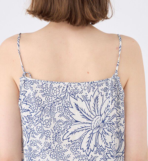 SOULEIADO「リネンプリント ラップキャミソールドレス」|ワンピース|