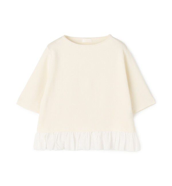 Ballsey「マテリアルコンビ ペプラムプルオーバー」|ニット・セーター|11 ホワイト