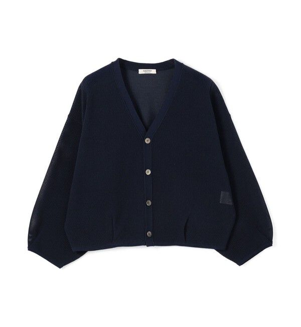 MACPHEE「コットンメッシュ Vネックカーディガン」|カーディガン|69 ネイビー
