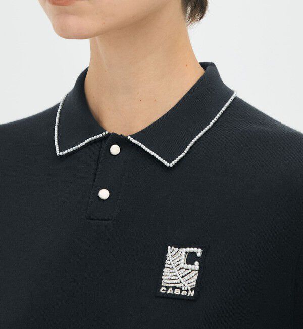 CABaN「コットンカシミヤ パールポロプルオーバー」|ニット・セーター|