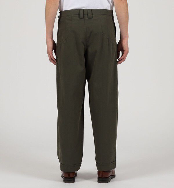 TOMORROWLAND MENS「コットン グラスツイル 1プリーツ ワイドパンツ」|チノ|