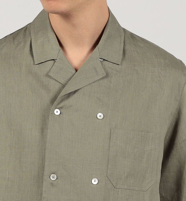 TOMORROWLAND MENS「リネン ダブルブレステッド ハーフスリーブシャツ」|シャツ・ブラウス|