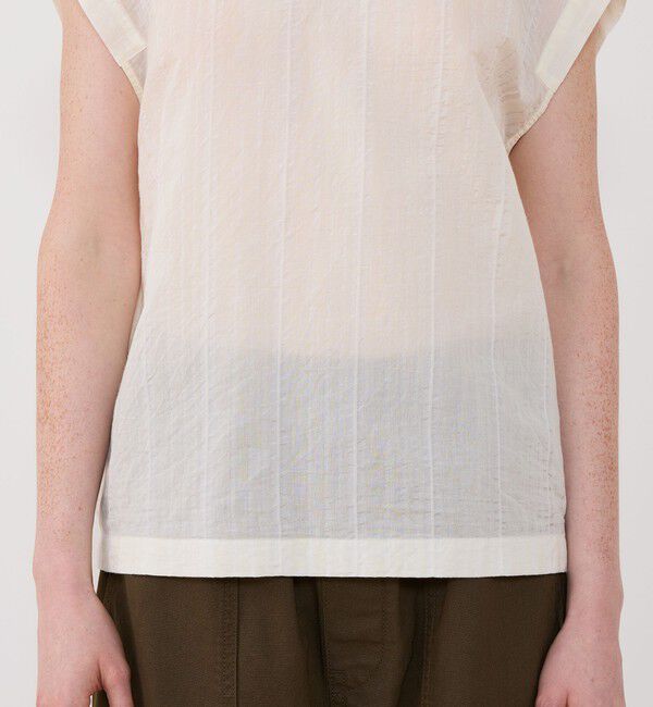 GALERIE VIE「コットンシルクオーガンジー バックギャザープルオーバー」|シャツ・ブラウス|